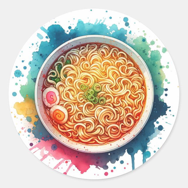 Adesivo Uma tigela de Ramen Noodles (Frente)