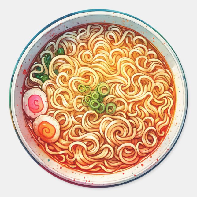 Adesivo Uma tigela de Ramen Noodles (Frente)