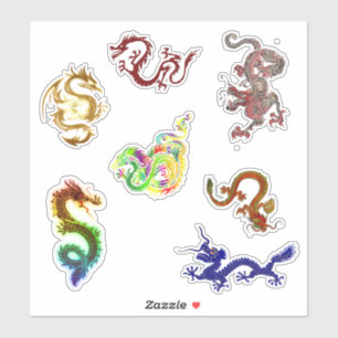 Adesivo Uma variedade de sete dragões