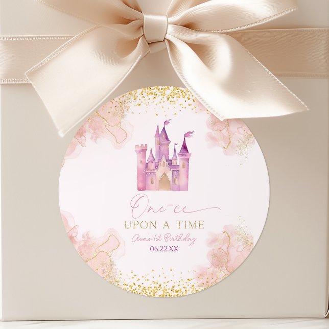 Adesivo Uma Vez Em Uma Festa De primeiro aniversario Da Pr (Criador carregado)