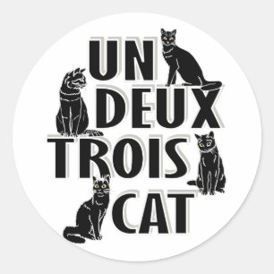 Adesivo Un Deux Trois Cat - Francês Pun