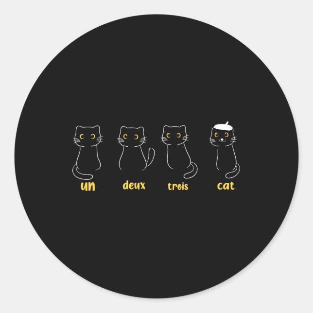 Adesivo Un Deux Trois Cat Funny Cat Lovers (Frente)