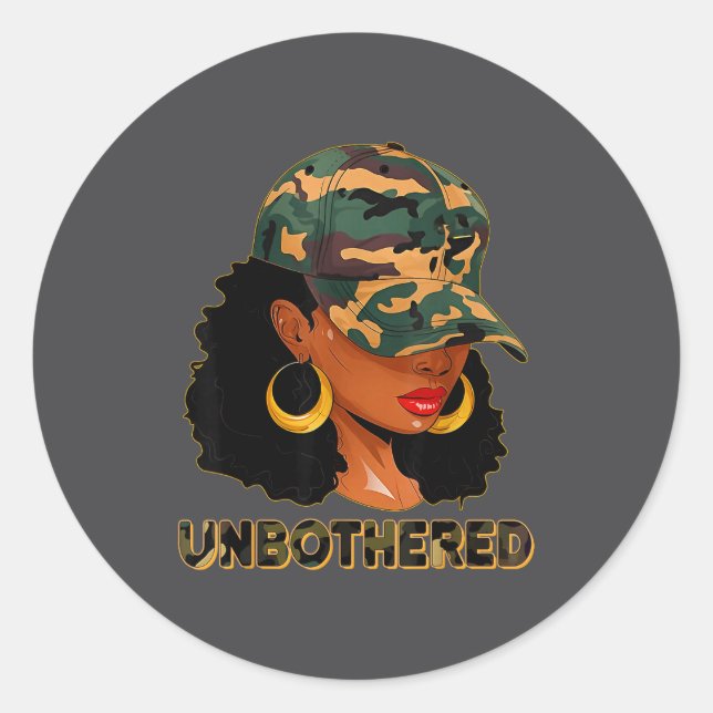 Adesivo Unbothered Black Woman Melanin African Black Histo (Frente)