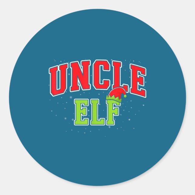 Adesivo Uncle Elf Christmas Family Matching Group Xmas Unc (Frente)