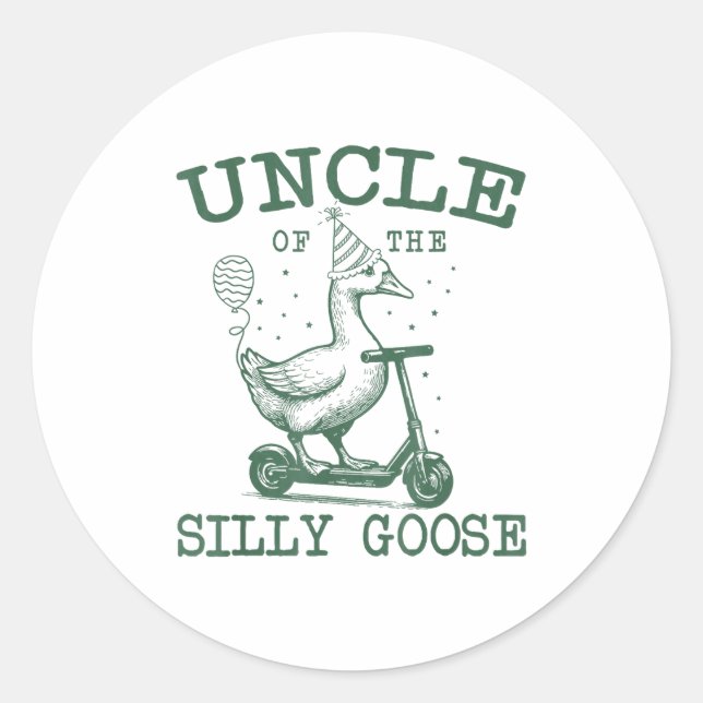 Adesivo Uncle Of The Silly Goose First Birthday Family Mat (Frente)