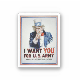 Adesivo Uncle Sam I Want You For Us Army Vintage Poster