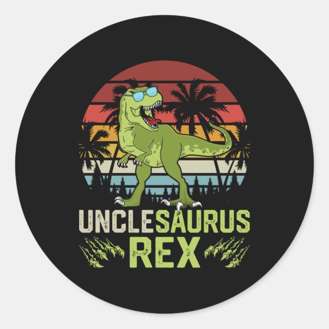 Adesivo Unclesarurus Rex | Design de Dinossauro Legal (Frente)