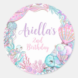 Adesivo Under the Sea Animals Birthday Invitation