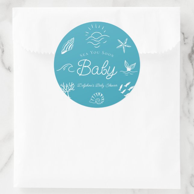 Adesivo Under the Sea You Soon Blue Boy Baby Shower (Bolsa)