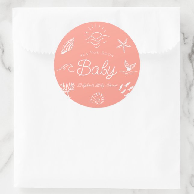 Adesivo Under the Sea You Soon Pink Girl Baby Shower (Bolsa)