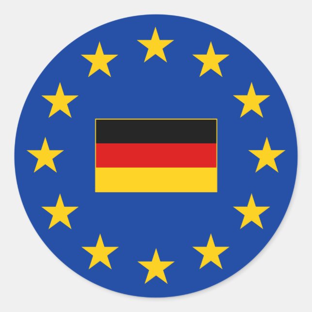 Adesivo União Europeia Alemanha Round Sticker (Frente)
