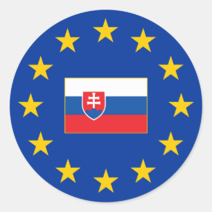 Adesivo União Europeia Eslováquia Round Sticker