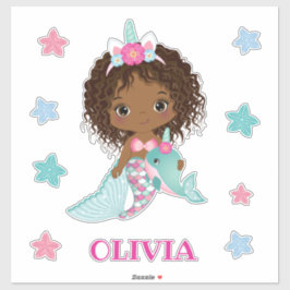 Adesivo Unicorn African Mermaid Sticker