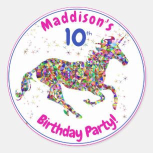 Adesivo Unicorn Birthday Sticker