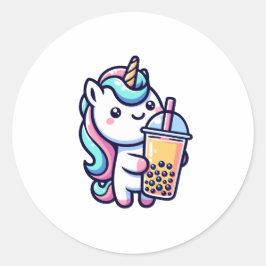 Adesivo unicorn bubble tea lover