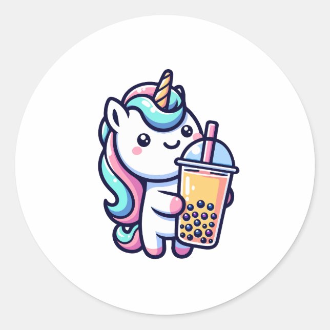 Adesivo unicorn bubble tea lover (Frente)