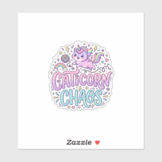 Adesivo Unicorn Caticorn Chaos Cute Pastel Product Graphic