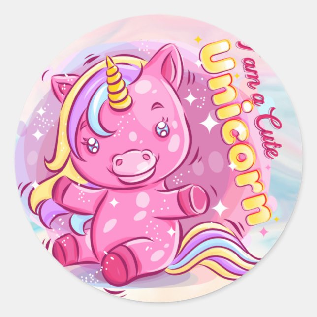 Adesivo Unicorn Classic Round Sticker (Frente)