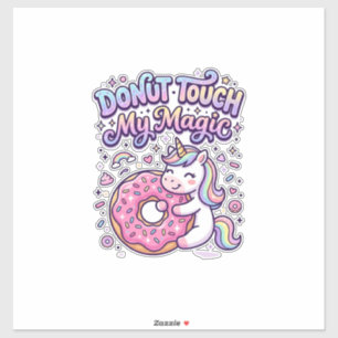 Adesivo Unicorn Donut Toque Meu Presente Mágico Sticker e