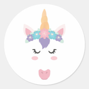 Adesivo Unicorn Face Eyelashes Flores Bonitas Ficavam Engr