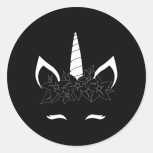 Adesivo Unicorn Face Eyelashes Sorri Flor Cuja Rua Ha