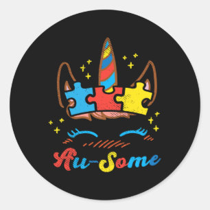 Adesivo Unicorn Face Quebra-cabeça Autismo Sensibilização 