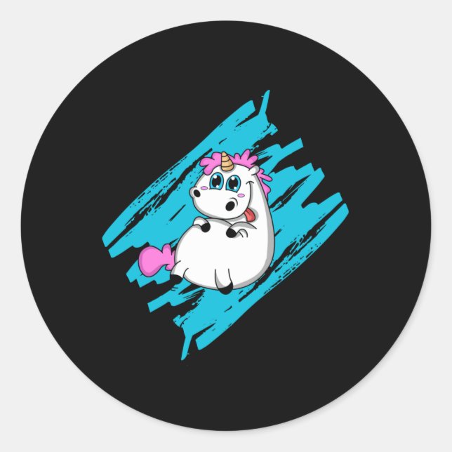 Adesivo Unicorn Fantasy Bichinhos Engraçados Arco-Íris Dão (Frente)