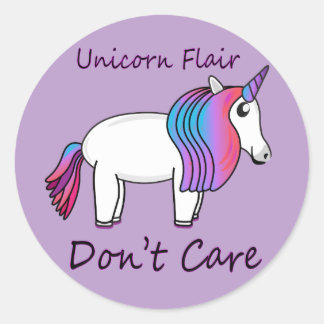 Adesivo Unicorn Flair Não se importa com o Sticker