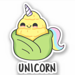 Adesivo Unicorn Funny Baby Corn Pun