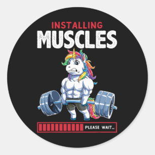 Adesivo Unicorn Funny Bodybuilding Flexcorn Humor Gym Cute