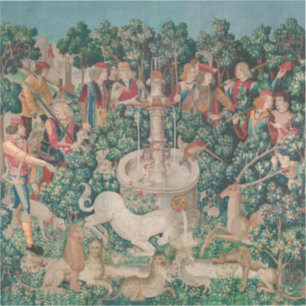 Adesivo Unicorn Hunt Medieval Art - Unicórnio Encontrado