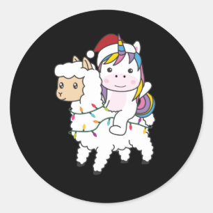 Adesivo Unicorn Llama natalino Animais de inverno