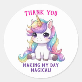 Adesivo Unicorn Magical Birthday Thank You Sticker