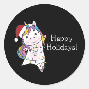 Adesivo Unicorn Natal Neve Inverno Animais Unicórnios