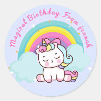 Adesivo Unicorn Party Round Sticker