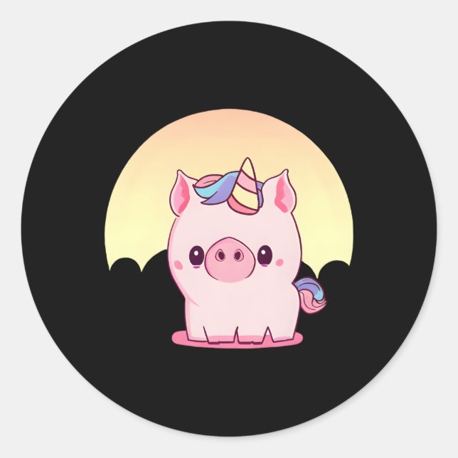 Adesivo Unicorn Pig Encantado Piggicorn (Frente)