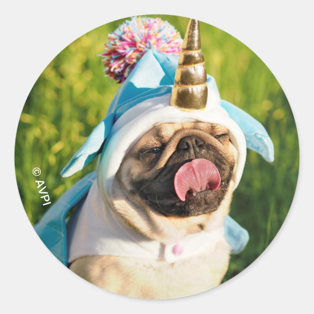 Adesivo Unicorn Pug (Frente)