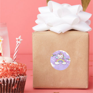 Adesivo Unicorn Rainbow Birthday Invitation Sticker