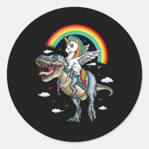 Adesivo Unicorn Riding Trex Dinosaur Momicorn Rainbow For