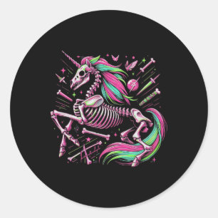 Adesivo Unicorn Skeleton Fantasy Halloween Punk Rock Zombi