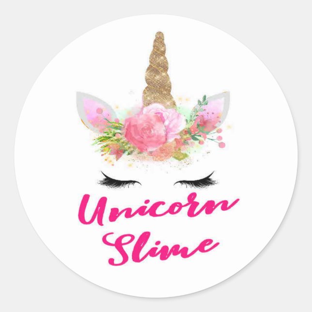 Adesivo Unicorn Slime Stickers redondos (Frente)