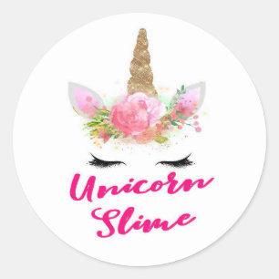 Adesivo Unicorn Slime Stickers redondos