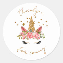 Unicorn Star Party Thankyou Sticker