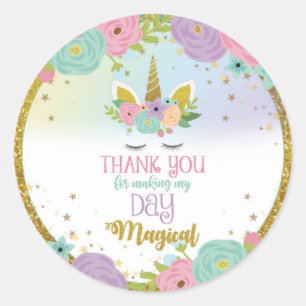 Adesivo Unicorn Sticker Obrigado Fazer meu dia de magia