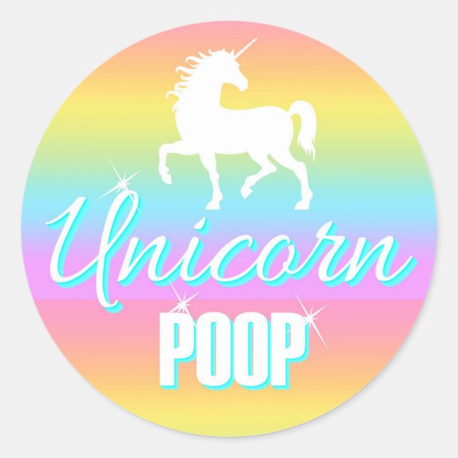 Adesivo Unicorn Stickers, Unicorn Poop, favoritos para fes (Frente)