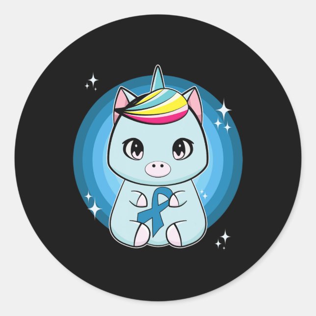 Adesivo Unicorn With Ribbon Diabetes Awareness  (Frente)
