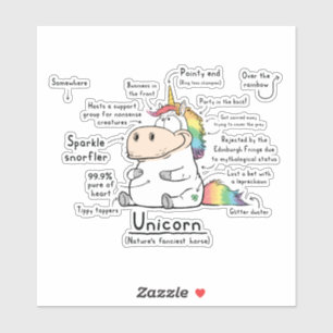 Adesivo Unicorn Wordy Art Vinyl Sticker