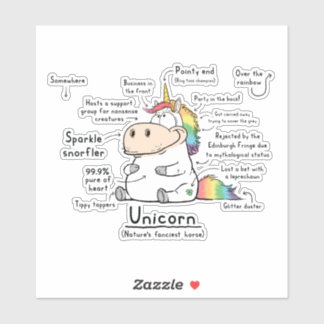 Adesivo Unicorn Wordy Art Vinyl Sticker