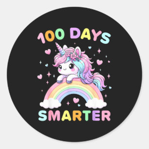 Adesivo Unicórnio 100 Dias Mais Inteligente 100º Dia de Es