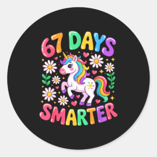 Adesivo Unicórnio Arco-Íris 67 Dias Mais Inteligente 67º D